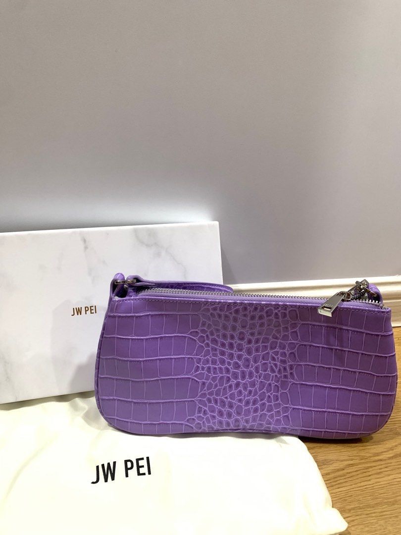 JW PEI, Bags, Jw Pei Eva Shoulder Bag In Dark Plum Croc