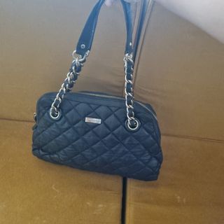Kate Spade Black Leather Gold Chain Handbag Shoulder Bag Purse VR3