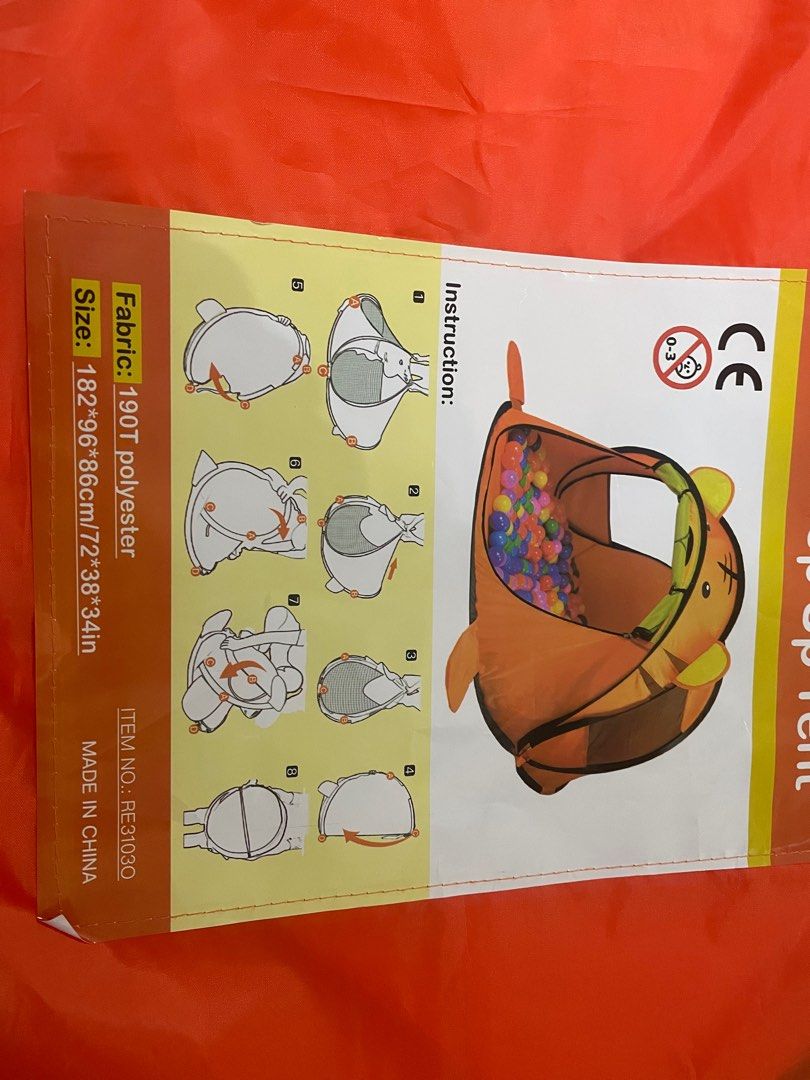 Playtime pals pop up tent top