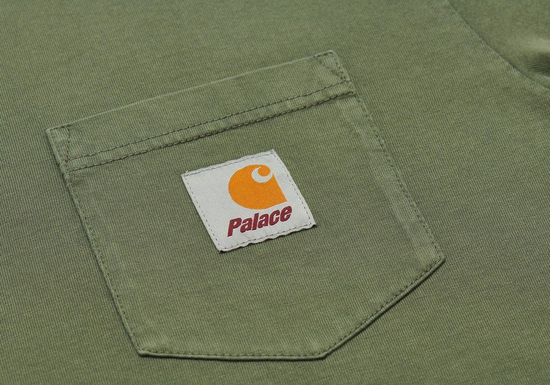 L) Palace x Carhartt WIP S/S Pocket Tee Green Dollar, Men's ...