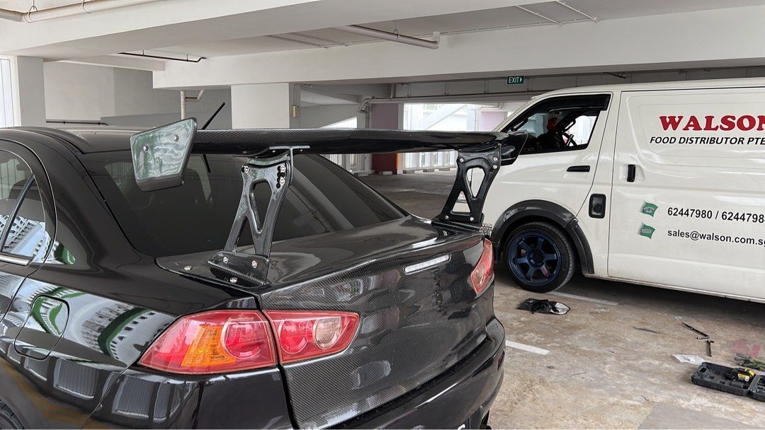 Lancer / X ducktail and spoiler, Car Accessories, Accessories on Carousell