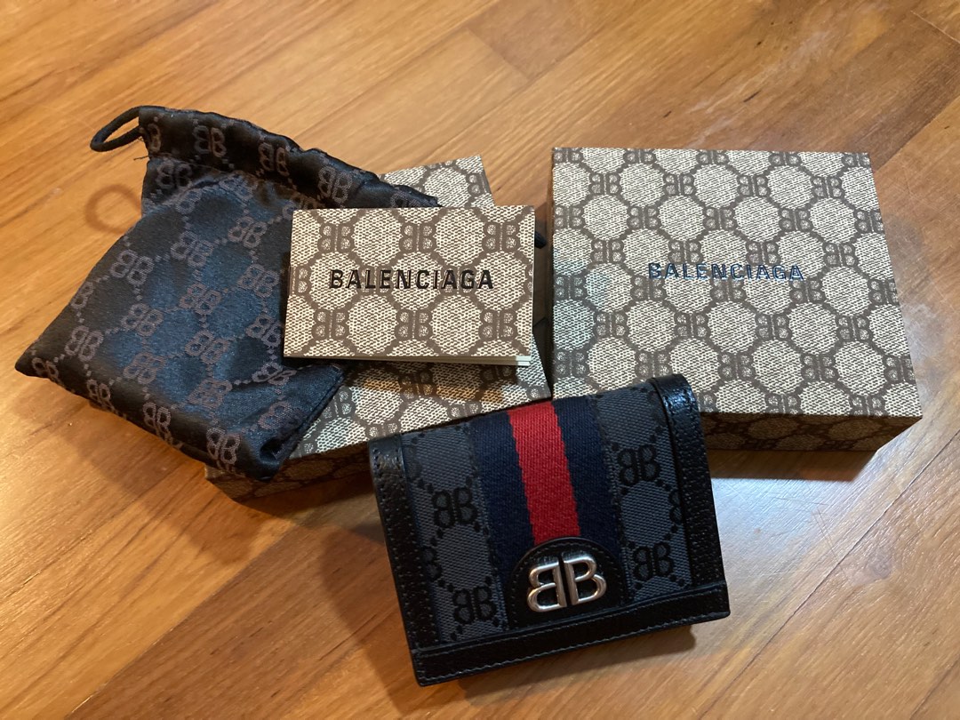 Gucci x Balenciaga The Hacker Project Bi-Fold Coin Wallet Beige