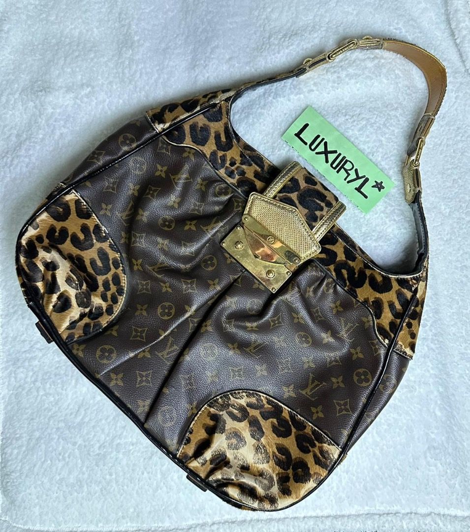 Louis Vuitton Monogram Canvas, Leopard Calfhair and Karung Trimmed