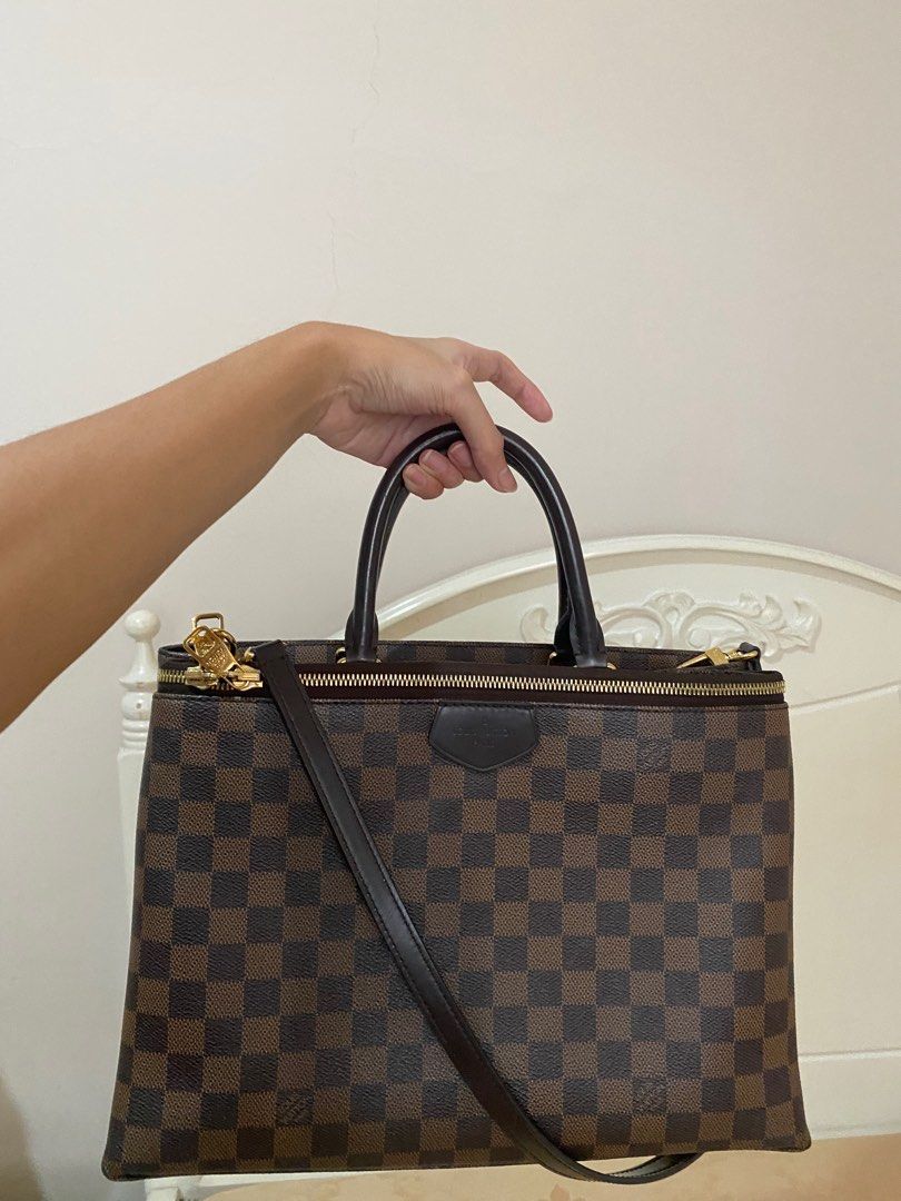 Louis Vuitton Brompton Handbag Damier Ebene Coated Canvas Tote