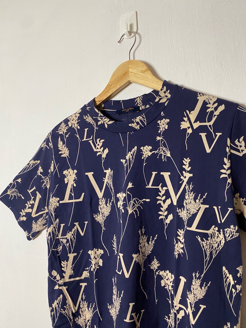 LOUIS VUITTON LV Leaf Discharge Wheat Ear Print For Men Navy 1A7X2Z - KICKS  CREW