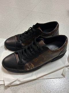 Lv trainer cloth high trainers Louis Vuitton Black size 8 UK in Cloth -  26496296