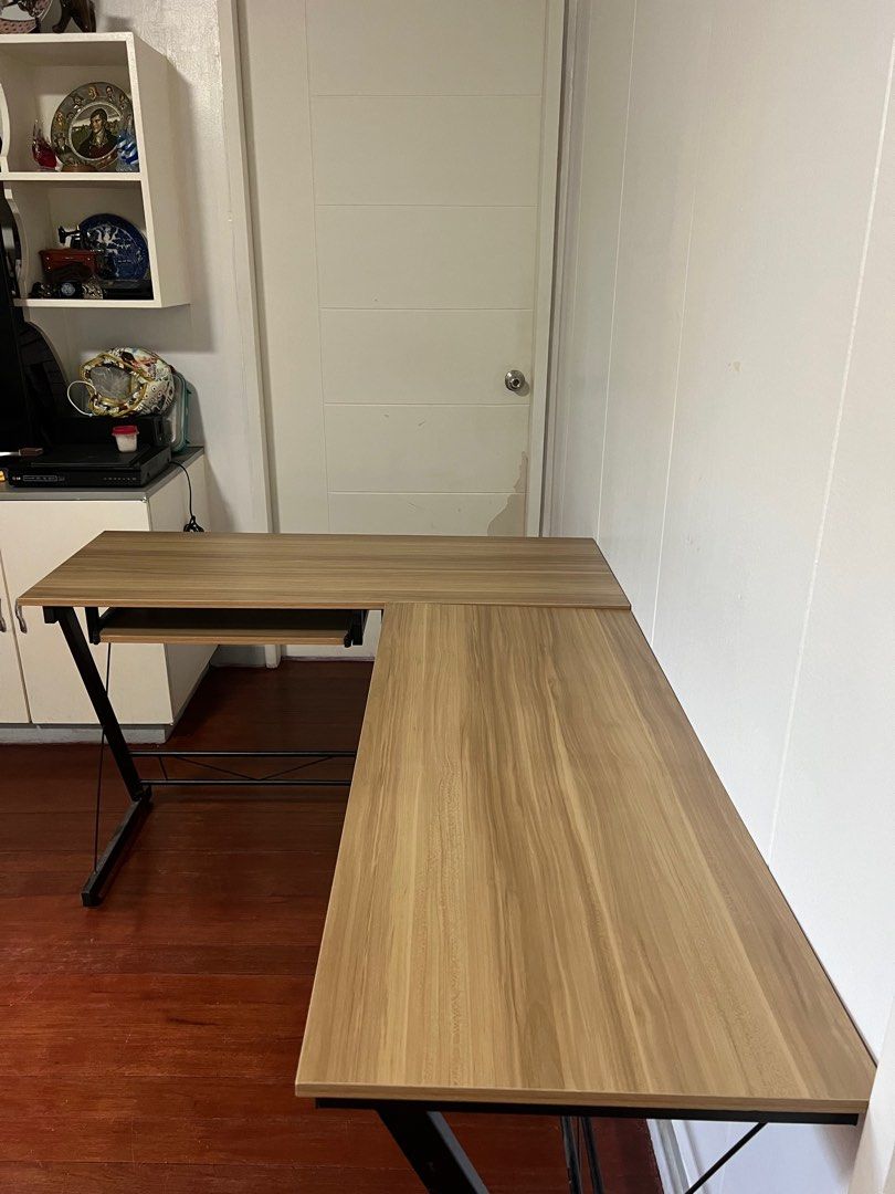 LShape Computer Table, Furniture & Home Living, Furniture, Tables & Sets on Carousell