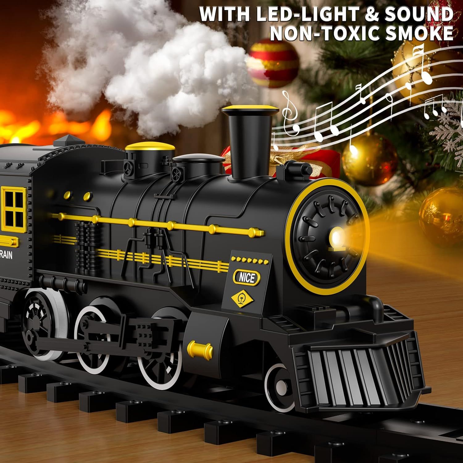 Electric toy train set top