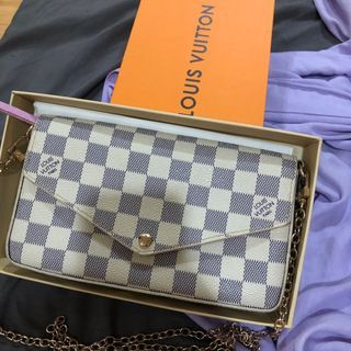 Louis Vuitton Pochette Felicie Damier Ebene Canvas Wallet On Chian (Wallets  and Small Leather Goods,Wallets)