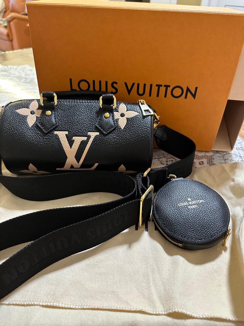 Papillon bb leather handbag Louis Vuitton Black in Leather - 27976319