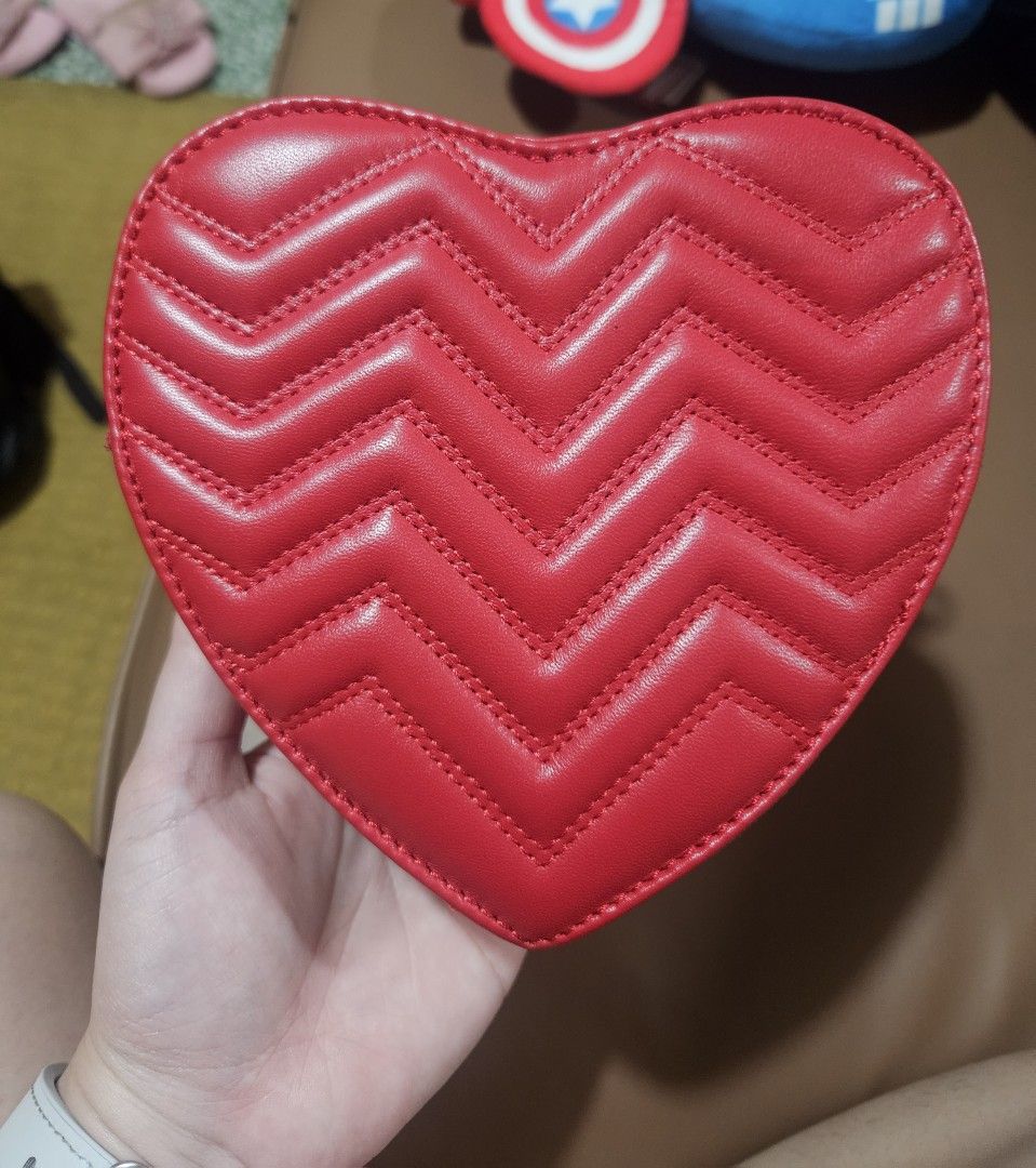Maje Leather Heart Shaped Chain Belt Bag