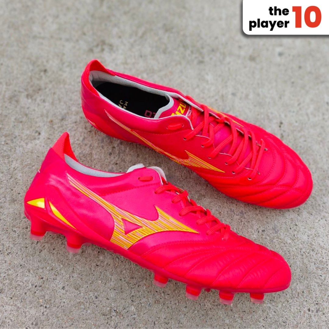 Mizuno Morelia Neo 4 4 Beta Elite MIV and Made In Japan MIJ FG Crimson Red Lucent Yellow