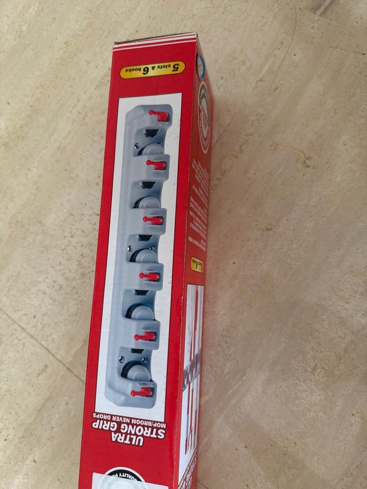 Mop and broom holder, Furniture & Home Living, Home Improvement