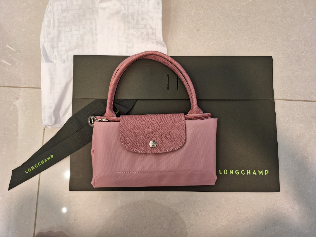 Longchamp Le Pliage Green Pouch with Handle Petal Pink Women