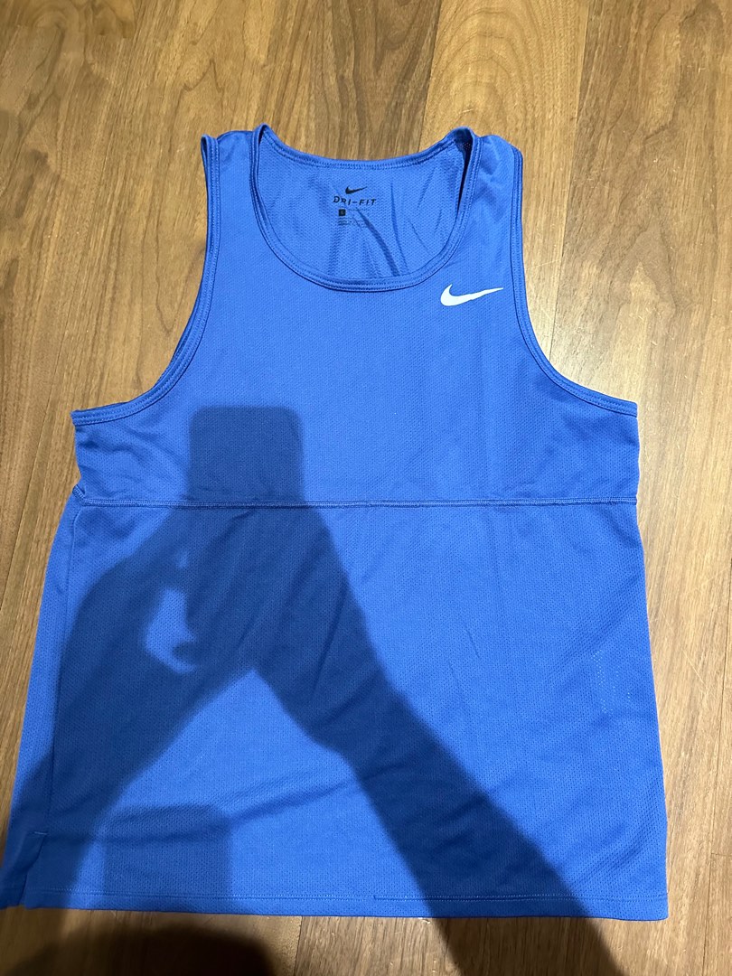 Nike Large Men Blue Running Singlet, Men's Fashion, Activewear on Carousell