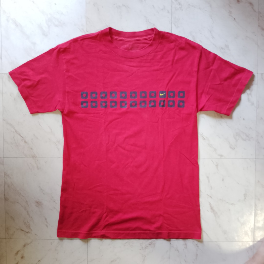 mens red and black nike shirt
