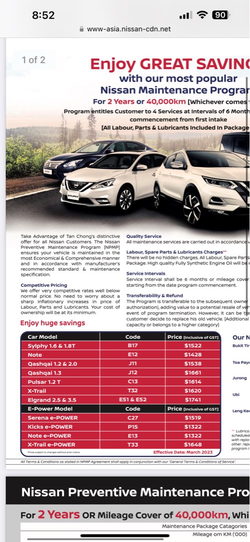 Nissan service package (tan Chong), Car Accessories, Car