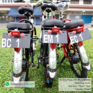 No. 1 Eco Drive V2 Ebike 48V 10.5Ah Premium Plate Numbers Electric Bicycle LTA Approved