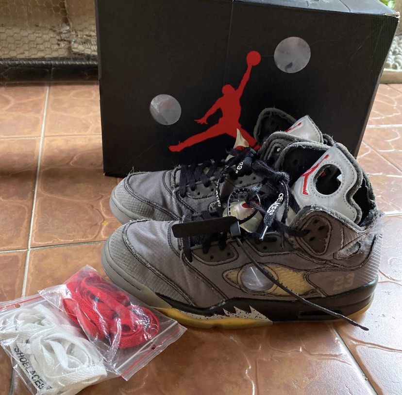 air jordan 5 off white box