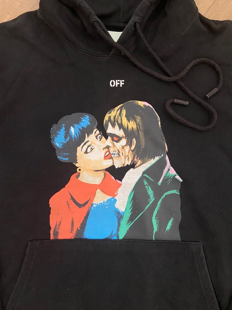 Off white clearance kiss over hoodie