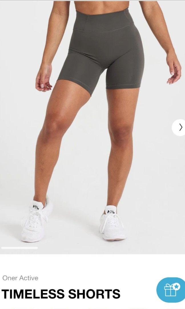 Oner Active Timeless High Waisted Shorts in Deep Taupe, 女裝, 運動服裝- Carousell