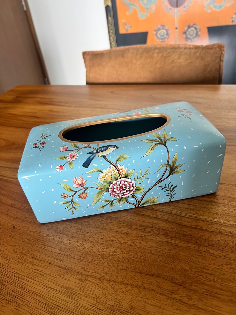 Oriental tissue box cover top
