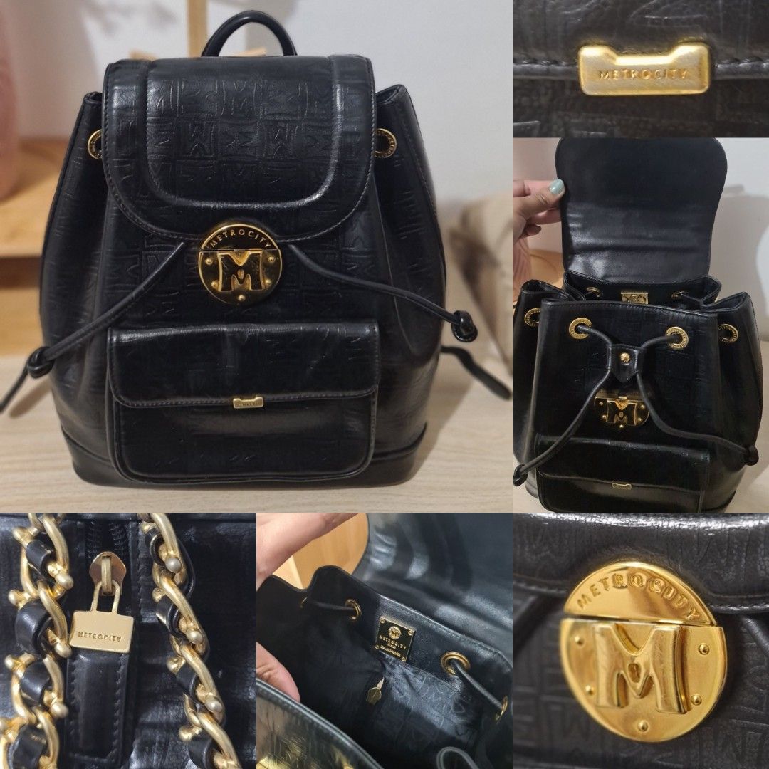 Metrocity Leather Backpack, Women's Fashion, Bags & Wallets