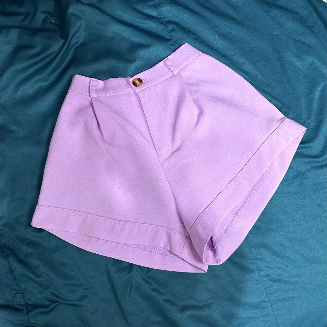 pastel purple high waist shorts korean style Women s Fashion