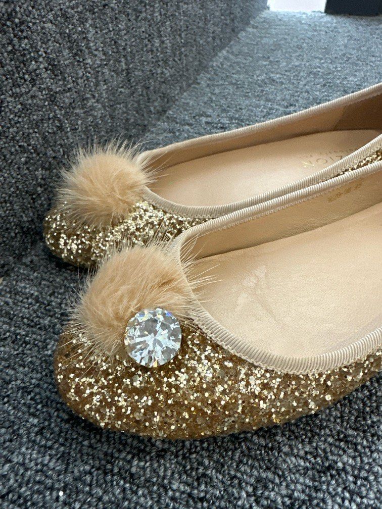 Gold sequin flats hot sale