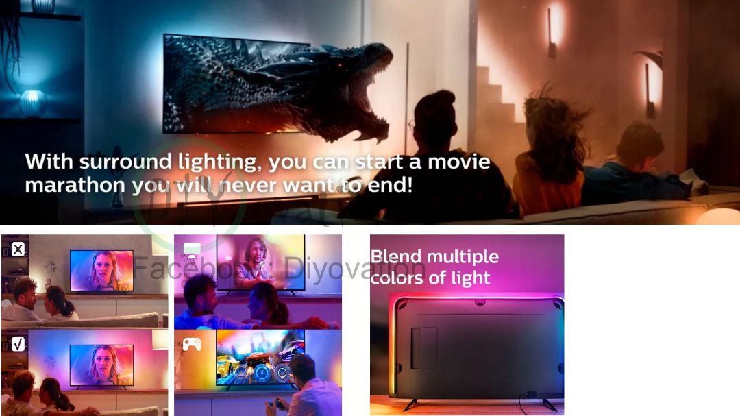 Philips Hue - Pack Lightstrip TV Hue Play Gradiant 65” + Hue Play