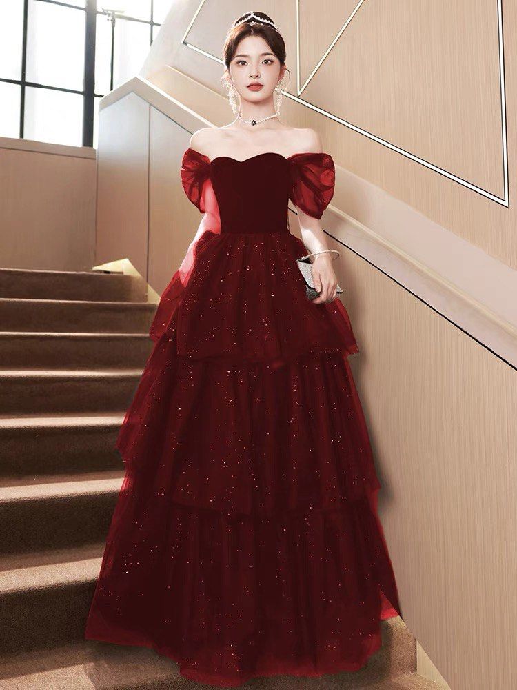 Red and black outlet gown