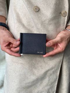 Mcm (Black Money Clip Wallet in Tivitat Leather)