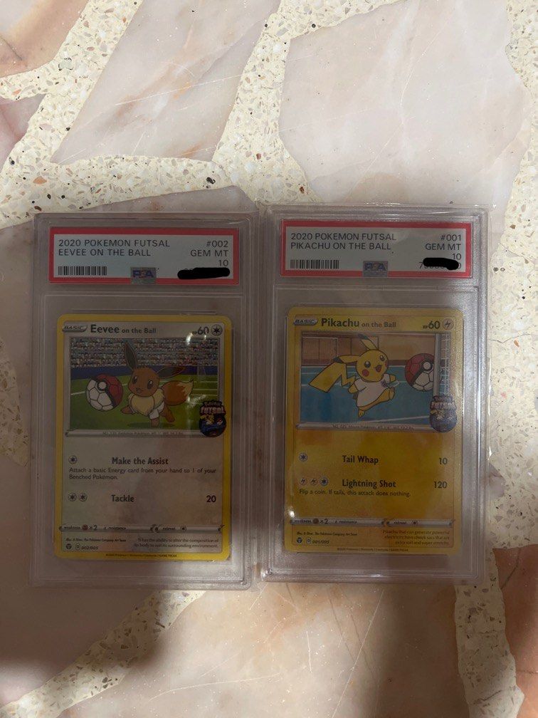 PSA 10 GEM MINT Pokemon Pikachu/eevee on the Ball 001/005 002/005 UK  Exclusive Futsal promotional card, Hobbies & Toys, Toys & Games on Carousell