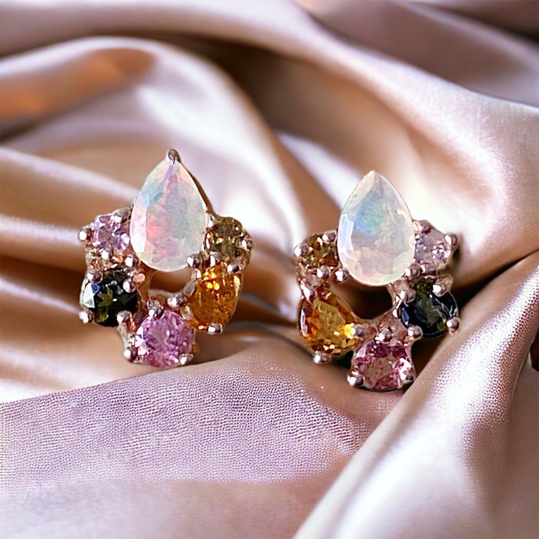 Rainbow jewel earrings online