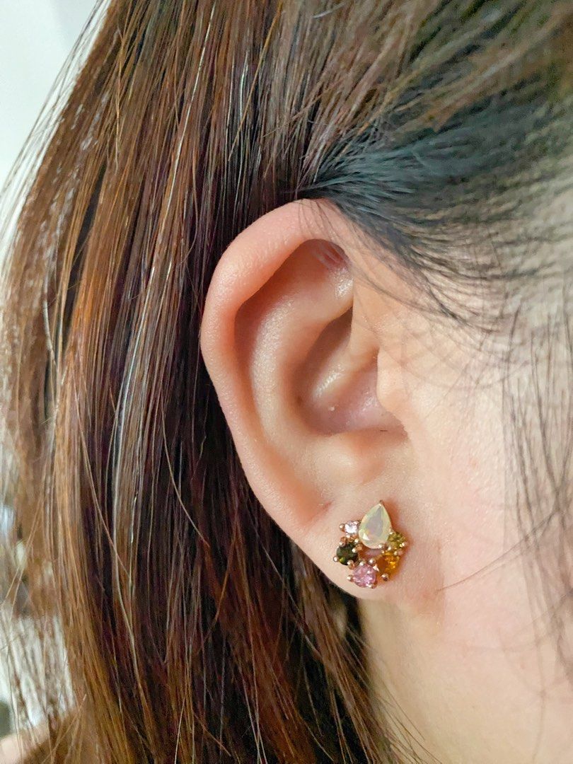 Rainbow sale opal earrings