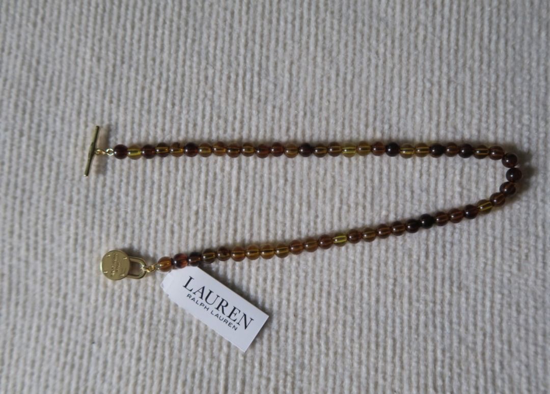 Ralph Lauren Tortoiseshell Amber Beaded Necklace