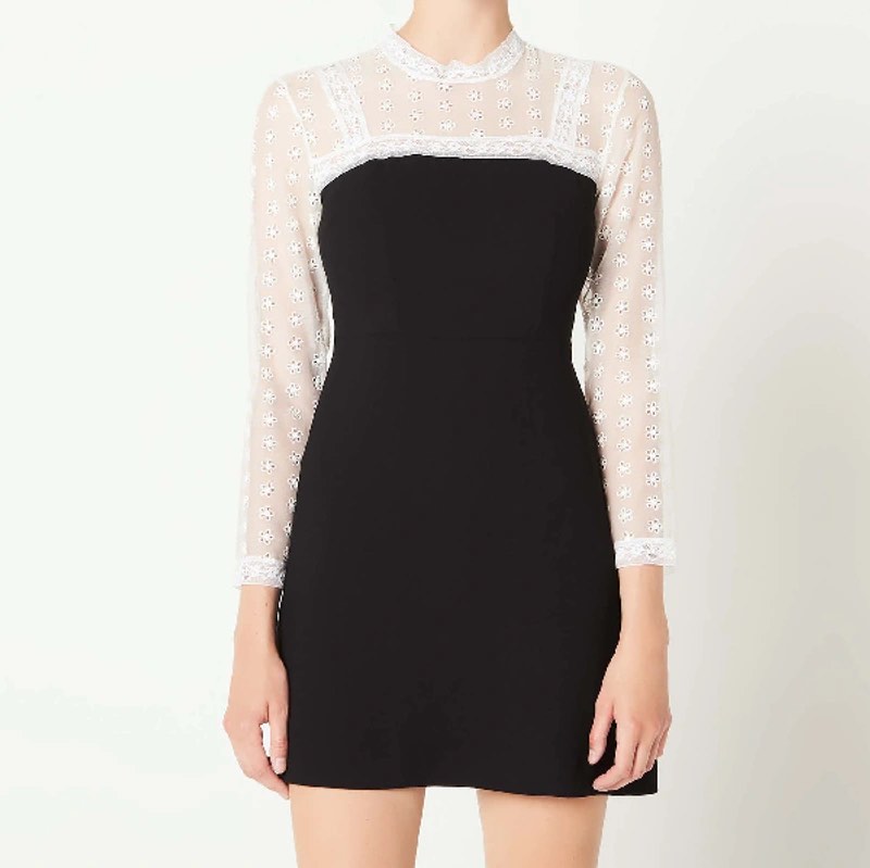 Sandro short dress deals with lace trim