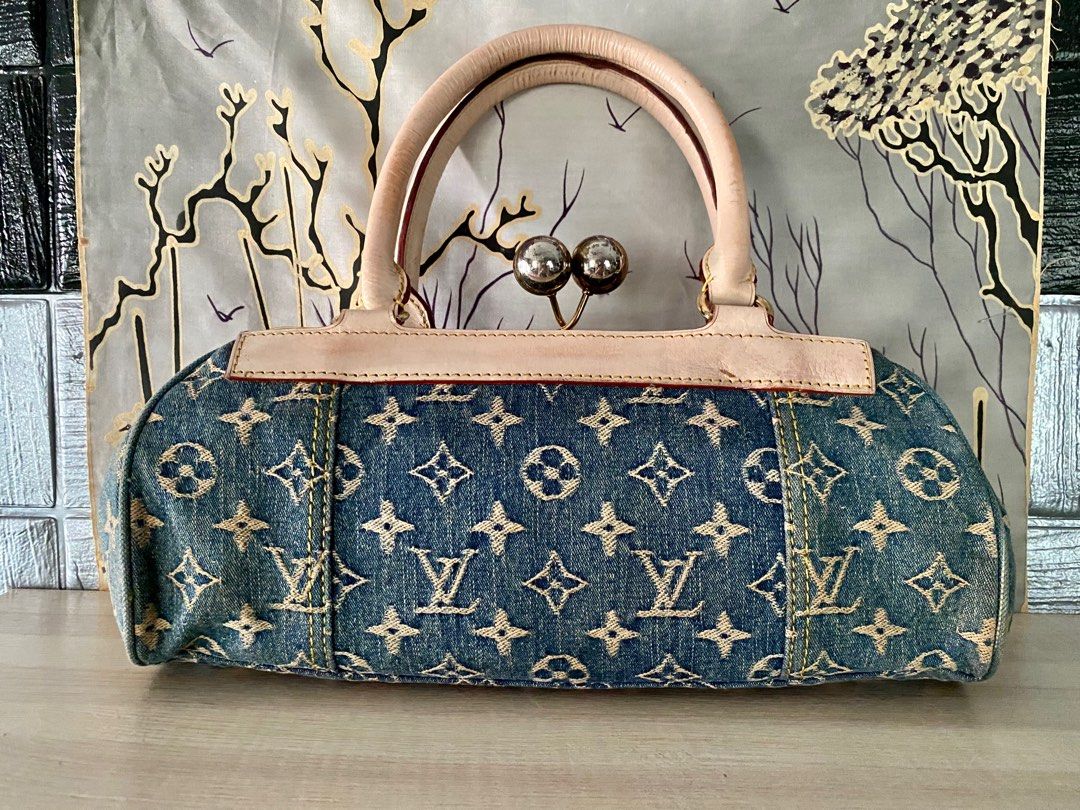 Buy Louis Vuitton Sac Fermoir Handbag Denim with Alligator 1895901