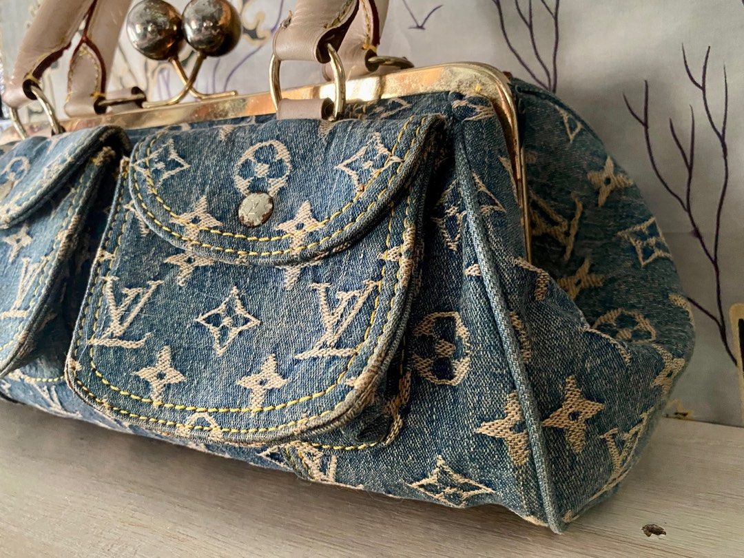 Buy Louis Vuitton Sac Fermoir Handbag Denim with Alligator 1895901