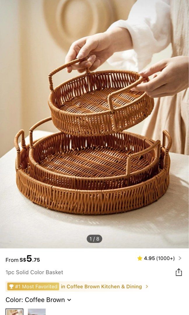 Shein rattan round basket