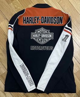 White and orange best sale harley davidson jacket