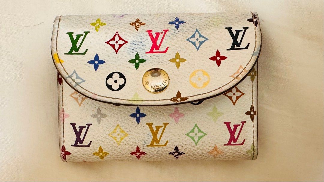 Louis Vuitton Monogram Multicolor Business Card Holder Coin Case White
