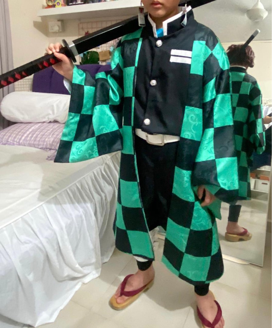 Tanjiro cosplay, Men's Fashion, Coats, Jackets and Outerwear on Carousell