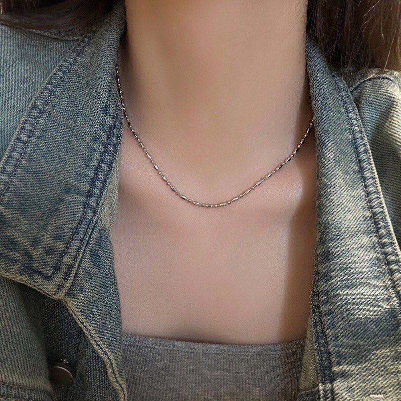 Chain necklace top set silver