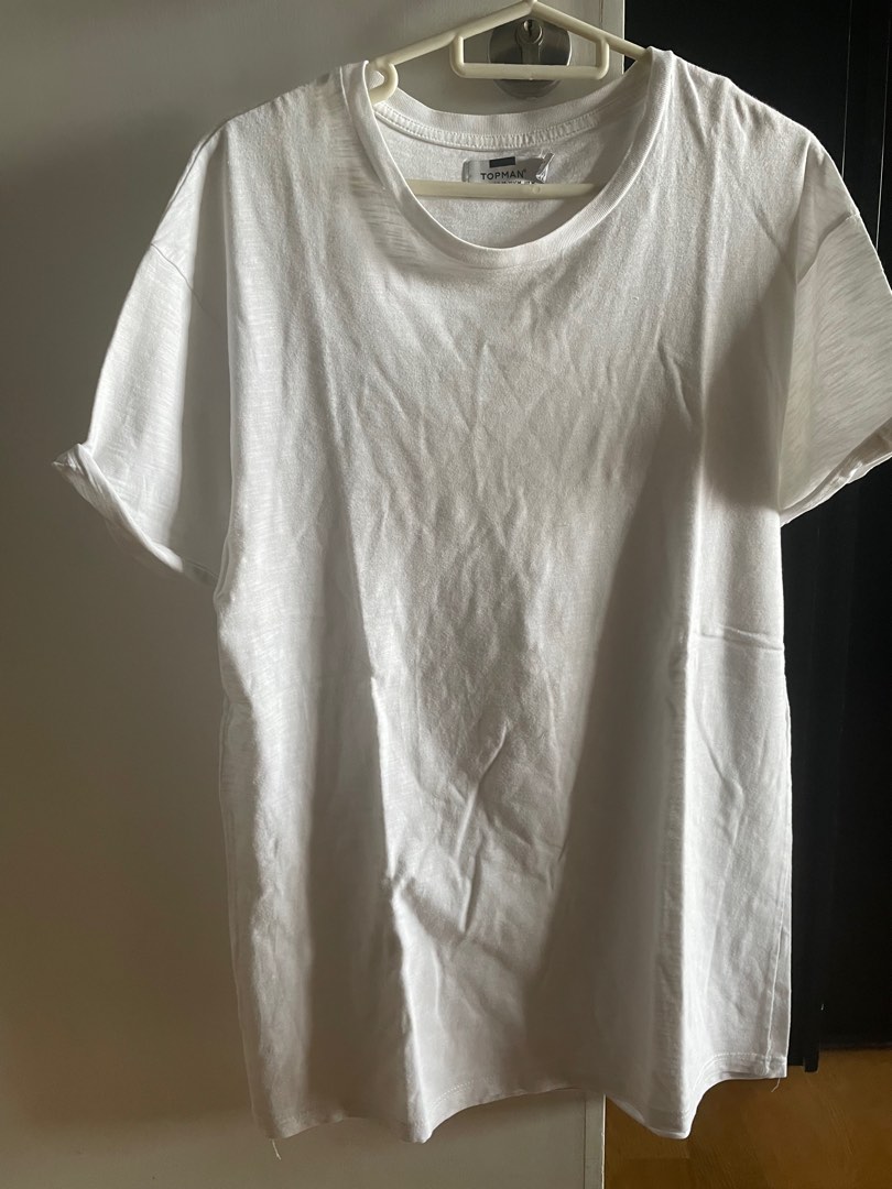 Topman longline T-shirts in white