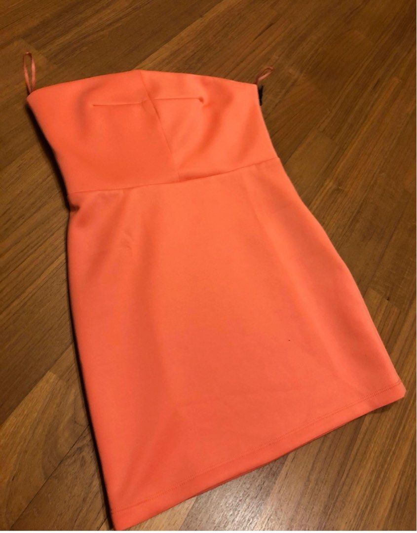 Topshop S M salmon orange peach scuba tube dress
