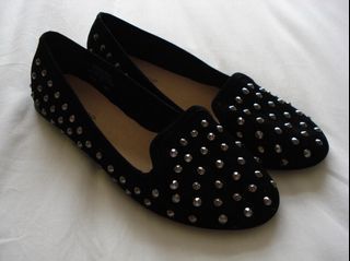 Topshop suede studded loafers