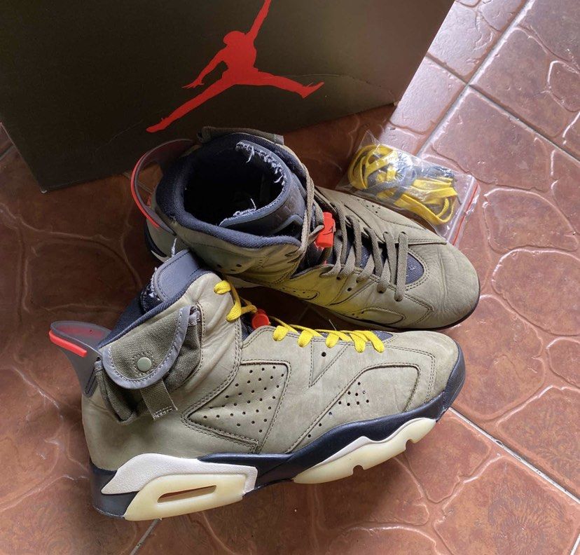 Travis Scott Jordan 6 Olive Men s Fashion Footwear Sneakers on