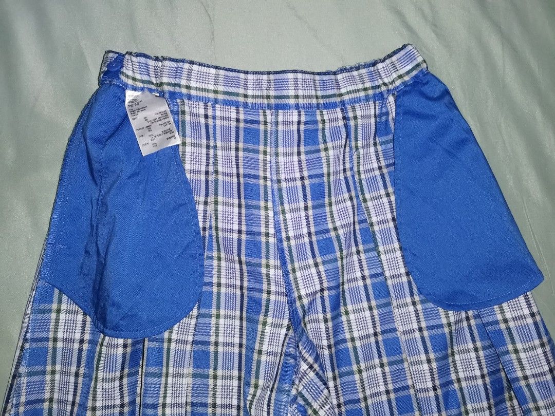 Uniqlo Blue Checkered Short, Babies & Kids, Babies & Kids Fashion on
