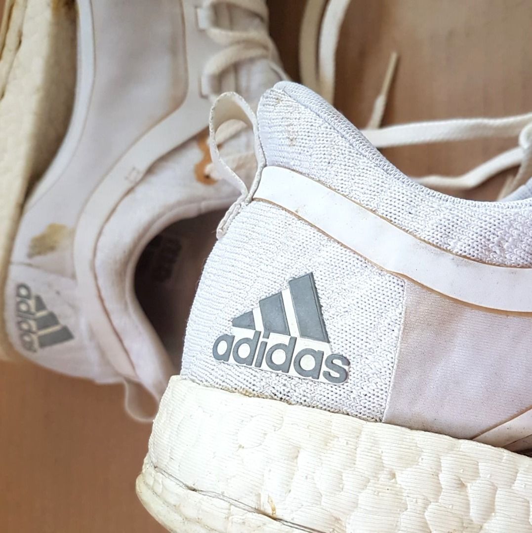 Urban Lifestyle Adidas Pure Boost Shoes US 9 UK 7.5 EUR 41 1 3 Cloud White Silver Metallic Durable Sneakers Foot Hugging Footwear Pop